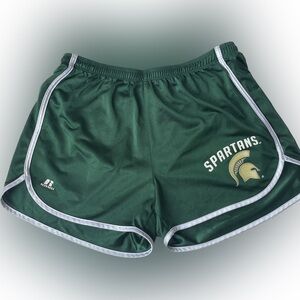 Vintage MSU Michigan State University Spartans Silky athletic Shorts Russell
